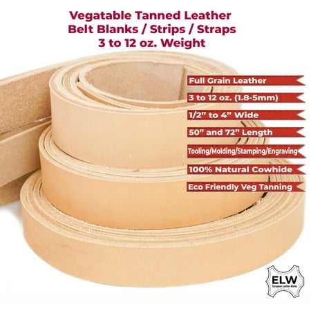 Veg-Tan Bulk Remnant Belt Grade Leather Strips